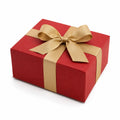 Geschenkbox 20 x 15 x 8 cm aus Pappe Rot Gold mit Schleifenband