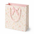 Geschenktüte 26 x 12 x 32 cm aus Papier Rosa mit Blumenmuster und Kordelhenkeln