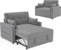 Sofa LUXOAK, 186 x 122 cm, Hellgrau, Schlaf mit 5-stufig Verstellbarer Rückenlehne, 3-in-1 Schlafcouch mit Kissen und Seitentasche