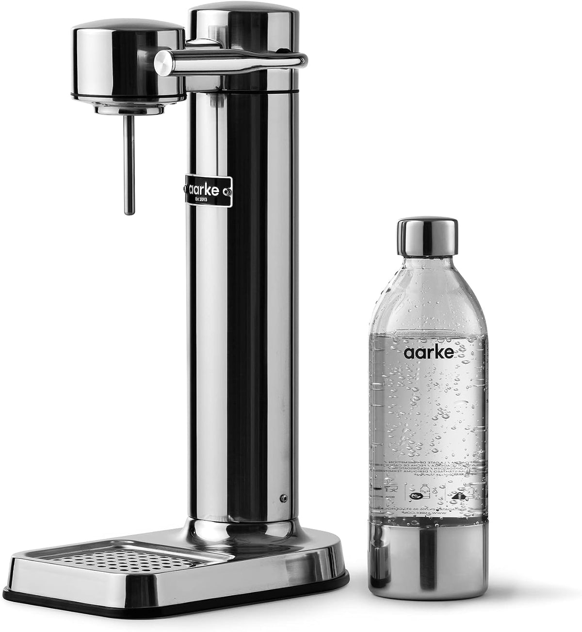 aarke Küche,Haushalt & Wohnen,Elektrische Küchengeräte, 60 L, 1 L, Silber, Carbonator 3, Wassersprudler aus Edelstahl im modernen Edelstahl Finish