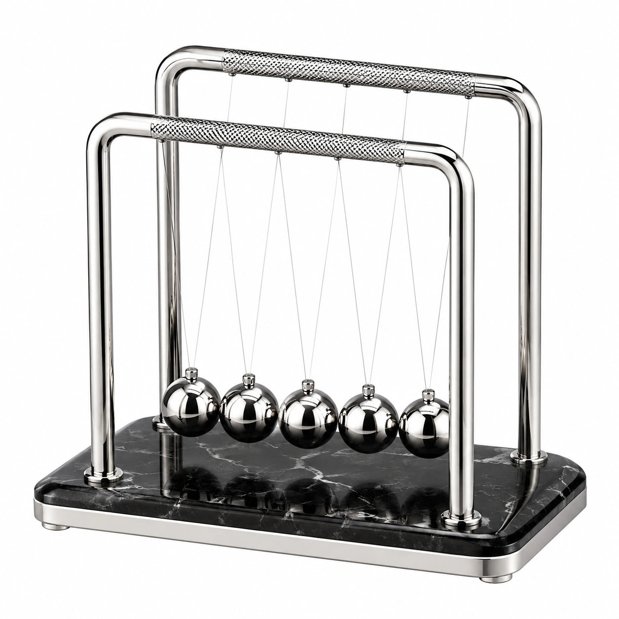 Newton-Pendel 40 cm Metall Schwarz Silber Tischdekoration Physikspielzeug