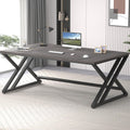 LVB Schreibtisch, 180 x 80 x 75 cm, Dunkelgrau/Schwarz, Großer Computertisch Bürotisch für Home Office Büro