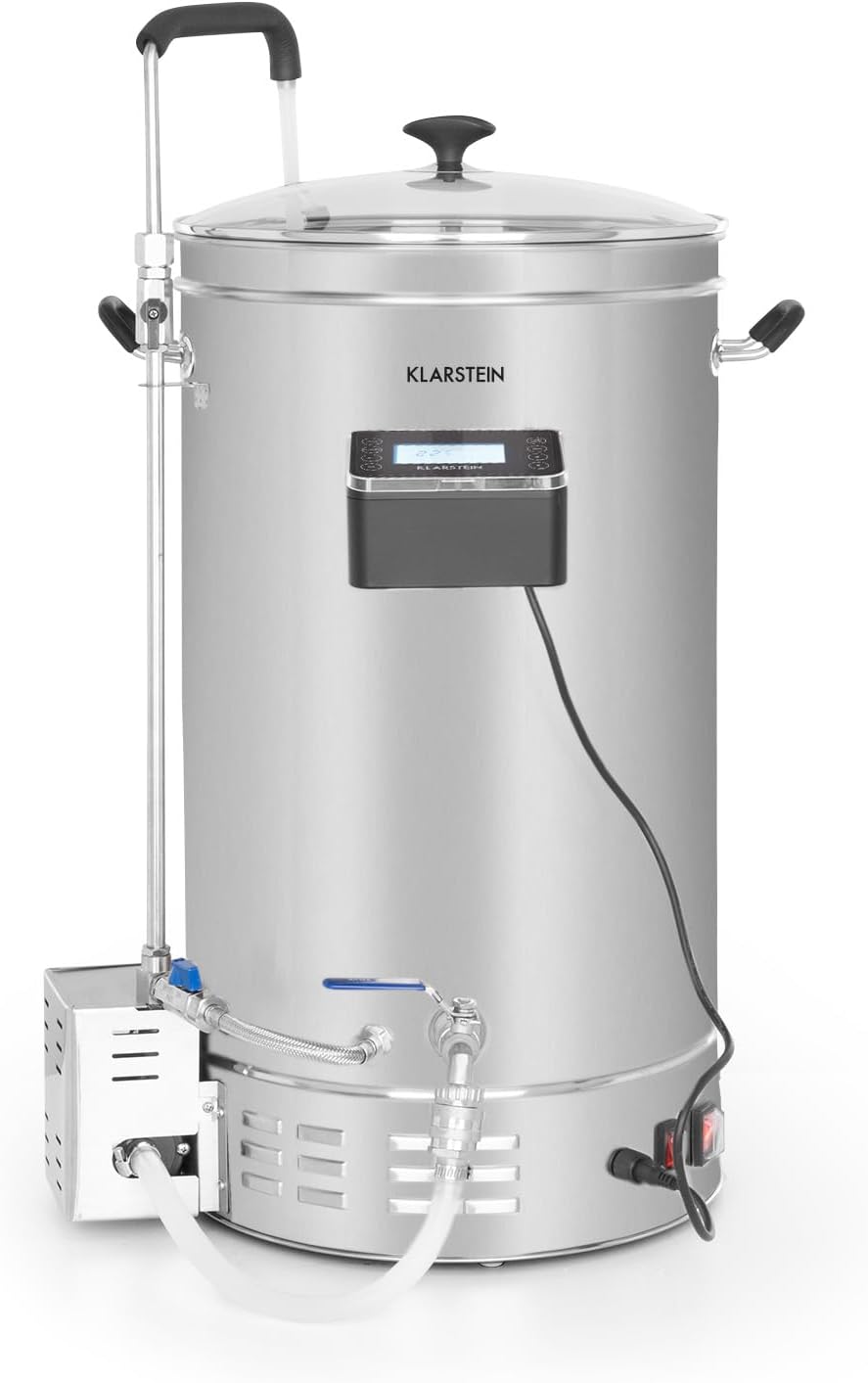 Klarstein Heimbrau-Sets, 45 L, Silber, Brauheld Pro - Bierbrauset, Maischekessel zum Bier Brauen, Bierbrauanlage