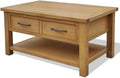 Sofa Foknhdi, 88x53x45 cm, Eiche, Couchtisch aus Massivholz Rustikaler Beistelltisch