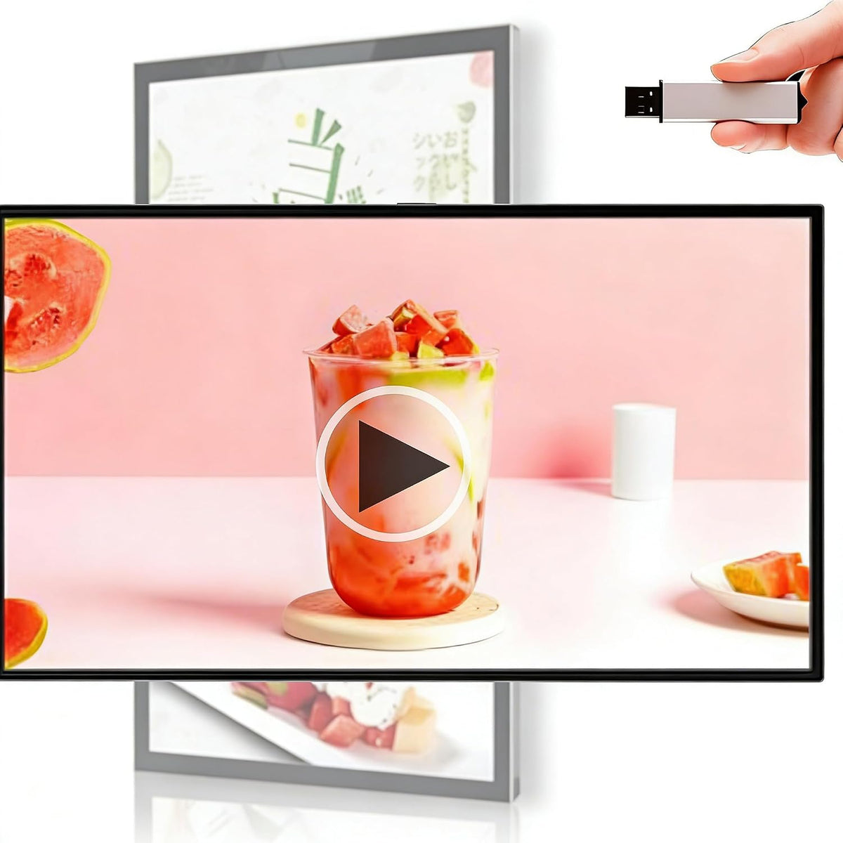Digital-Signage-Display, 25.7 cm/54.6 cm/59.9 cm/68.6 cm, Schwarz, Digital Signage Display Commercial Advertising Screen