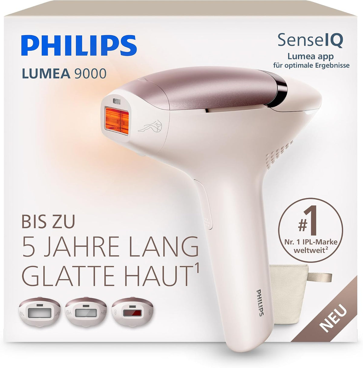 PHILIPS Systeme, Schwarz, Lumea 9000 IPL-Haarentfernungsgerät - Statt, Anwendung zu Hause, Sicherheit nach medizinischen Standards