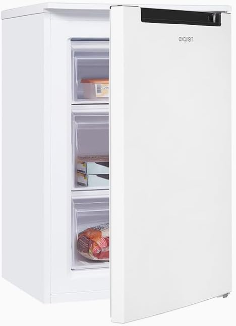 Exquisit Gefrierschrank, 85,5 cm, 40 dB, 87 l, Weiß, Nutzinhalt, Höhe, Energieklasse C, 4-Sterne-Gefrieren, manuelle Temperaturregelung