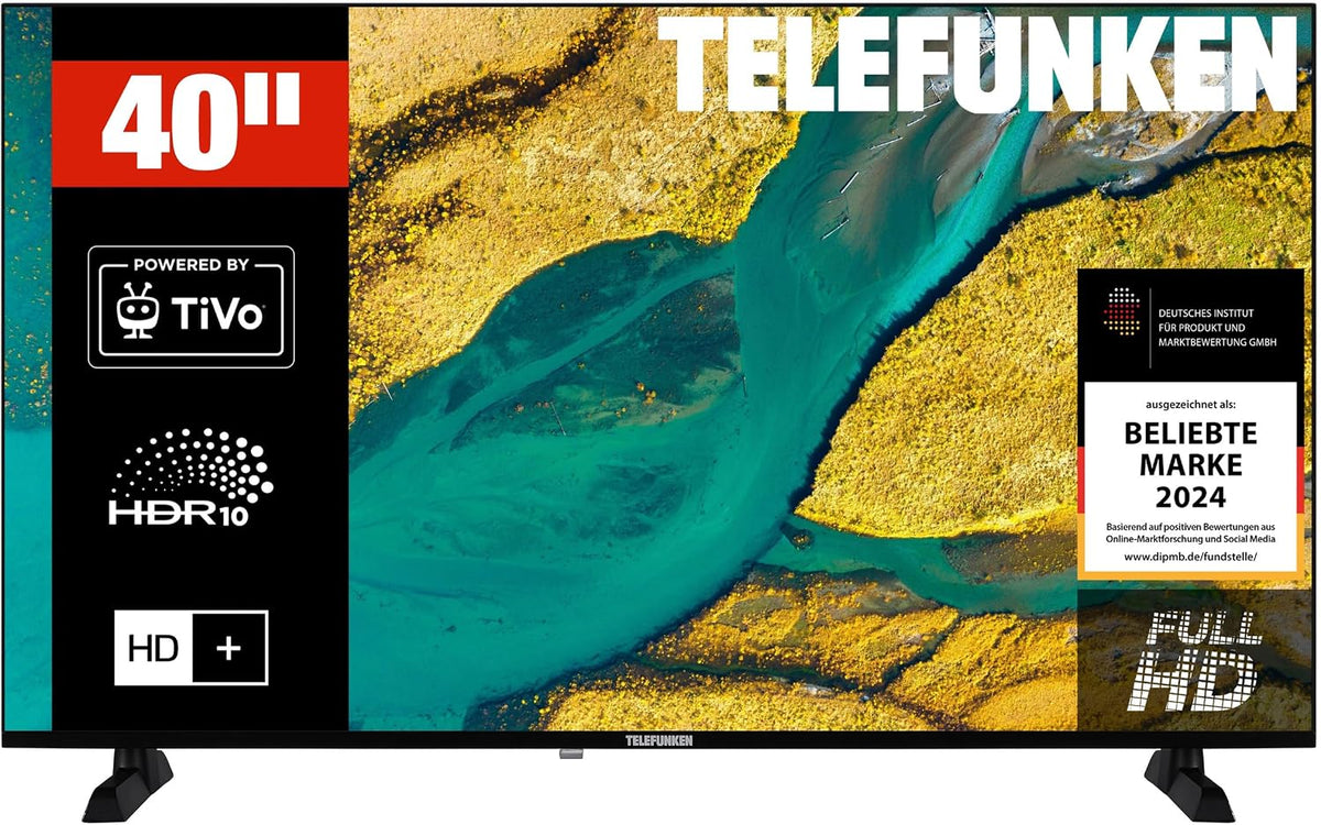 TELEFUNKEN Fernseher, 40 Zoll, 100 cm, Schwarz, Smart TV, XF40TP900S Smart TV Full HD Auflösung
