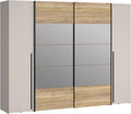 Forte Kleiderschrank, 270,3 cm, 210,5 cm, 61,2 cm, Beige, NARAGO 270, moderner Dreh-/Schwebetürenschrank, 4-türig
