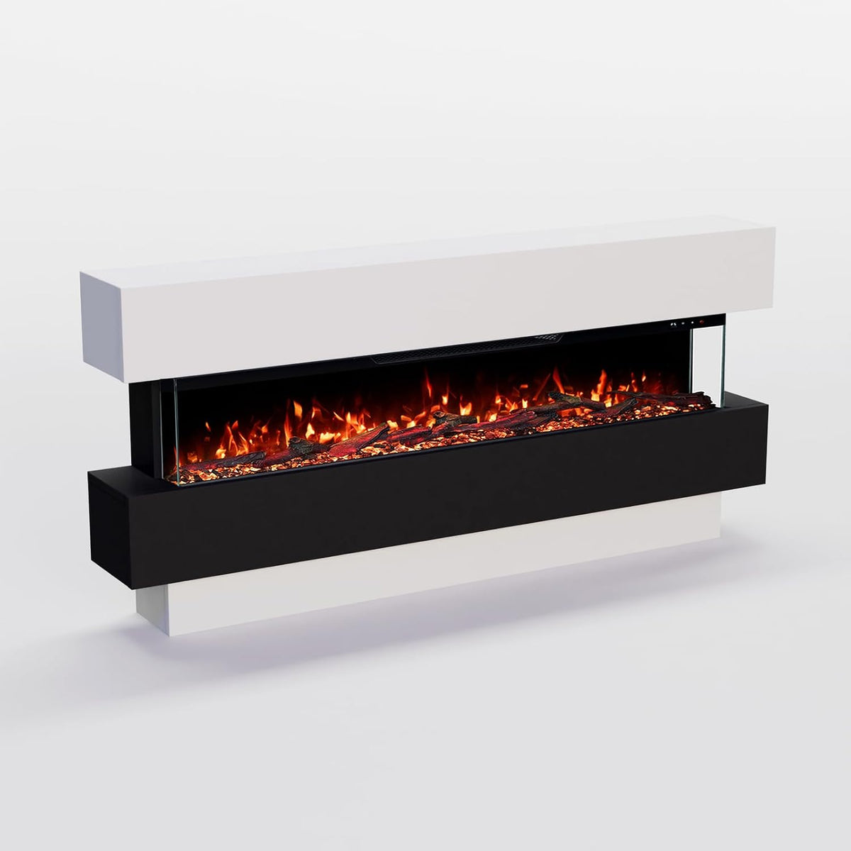GLOW FIRE Elektrokamin, 149x69x21 cm, 1800 W, Weiß, Cobalt 50 mit realistischem 3D LED-Feuer - Stand- mit, App Steuerung