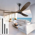 XSGDMN Deckenventilator, 152 cm, Weiß, ohne Beleuchtung mit Fernbedienung, Holz Retro, Reversibler DC Motor Timing-Funktion für Schlafzimmer