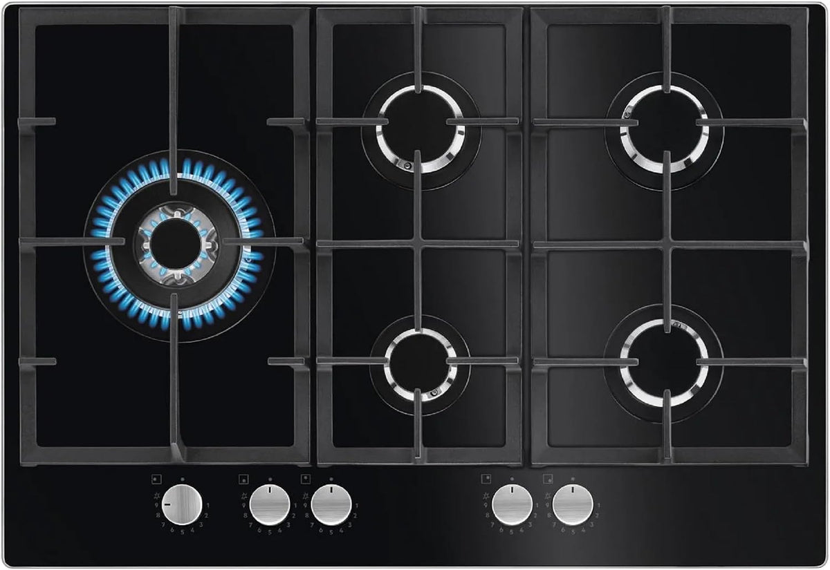 AEG Kochfeld, 75 cm, Schwarz, HKB75820NB Gas autark Standardbreite Zündsicherung