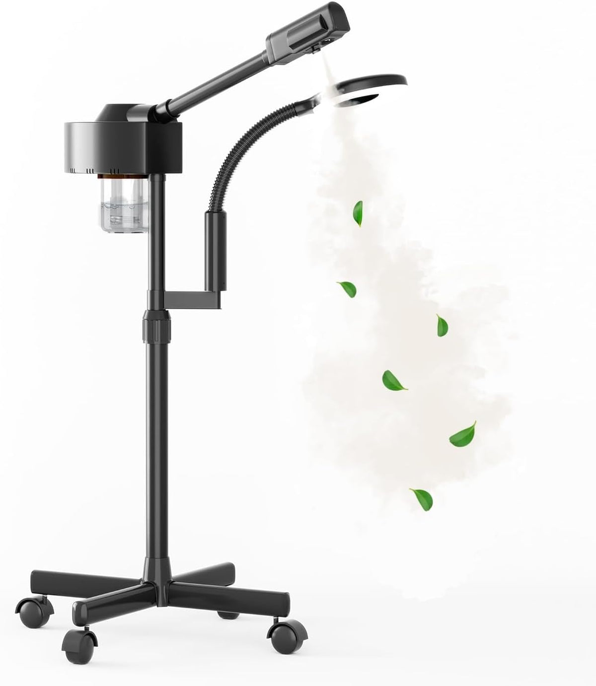 Dress Vous Hautpflege Zubehör, Schwarz, Gesichtsdampfer mit Lupenlampe, 2 in 1 Ozon-Dampfgarer für den professionellen