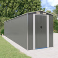 Gecheer Gerätehaus, 192x855x223 cm, Grau/Hellgrau, Geräteschuppen Metall Gartenhaus Gartenschuppen