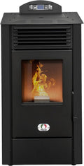 STUFE A PELLET ITALIA Pelletheizungen, 10 KW, 80m, Schwarz, California, öfen Effizienz 90% Heizt ² Autonomie 20 Std. Programmierbar