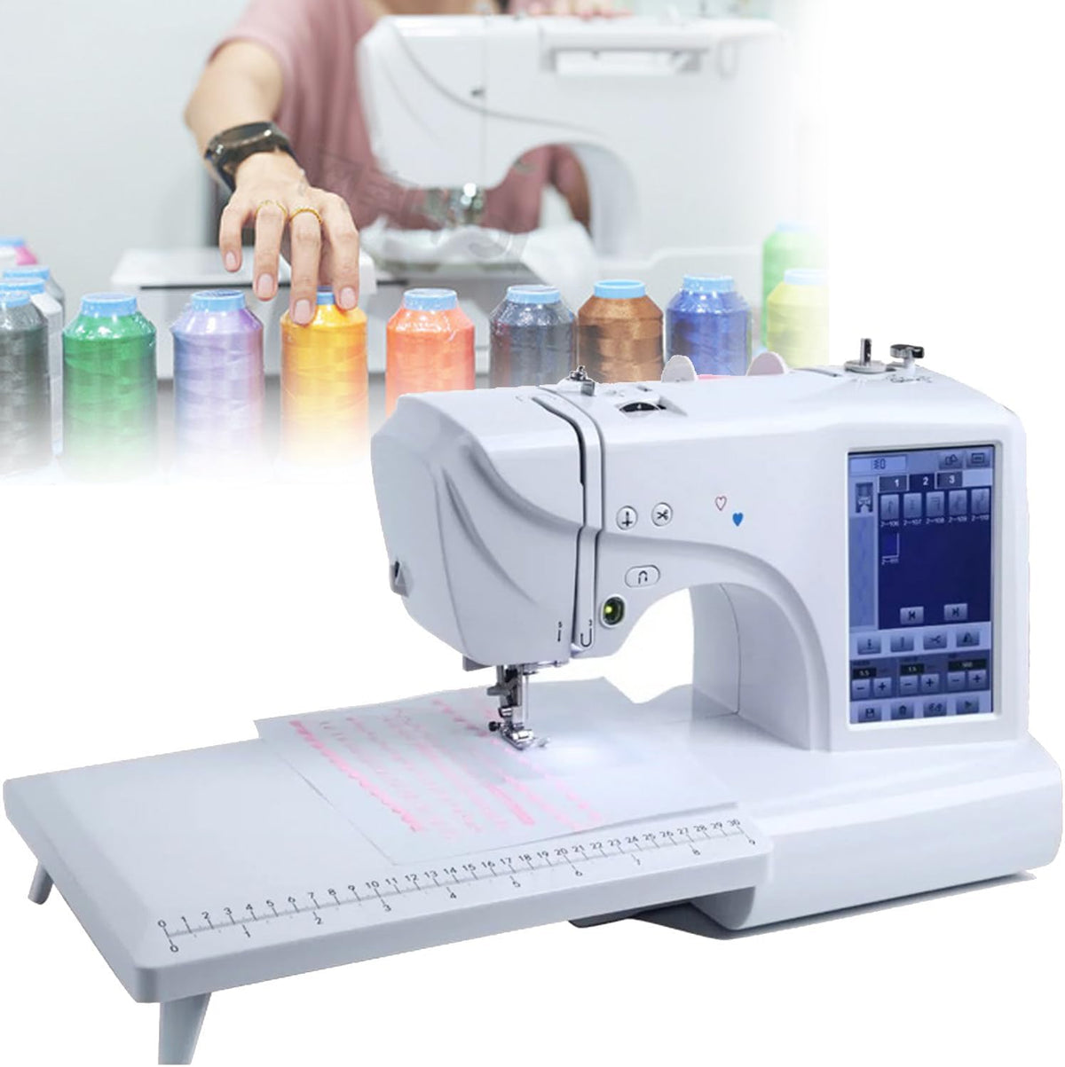 Qiang Elektronisch gesteuerte Nähmaschinen, 230Mm, Schwarz, Computergesteuerte Stick/Näh Und Quiltmaschine, Kreatives Nähen