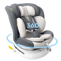 Miophy Kindersitz, 150 cm, Grau/Weiß, I-Size 360°drehbar, Gruppe 0+1/2/3, 0-12 Jahre, Baby Autositz mit isofix