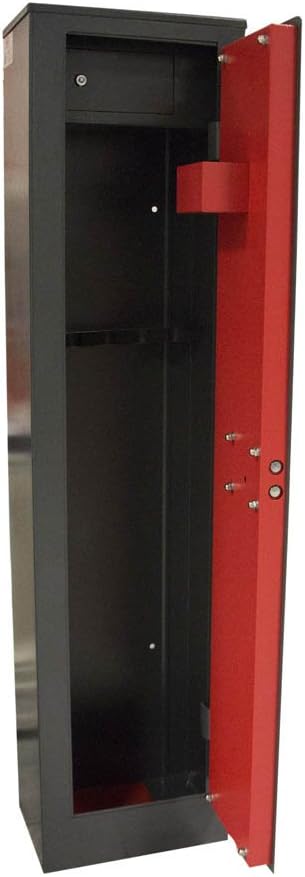 RC-1 5GUNS Waffentresore, 35 x 25 x 145 cm, Schwarz/Rot, Effesecurity Gewehrschrank 5 Sitzer